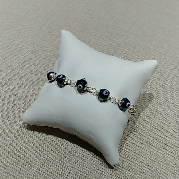 Faceted black Murano glass Evil Eye - Picture 3 of 4